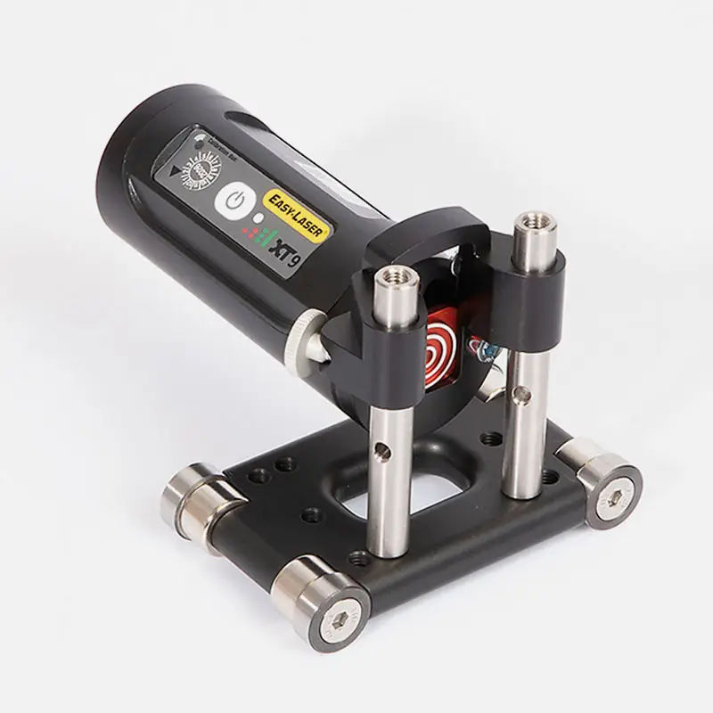 Black and silver Easy-Laser XT950 Bore Alignment tool on white background.