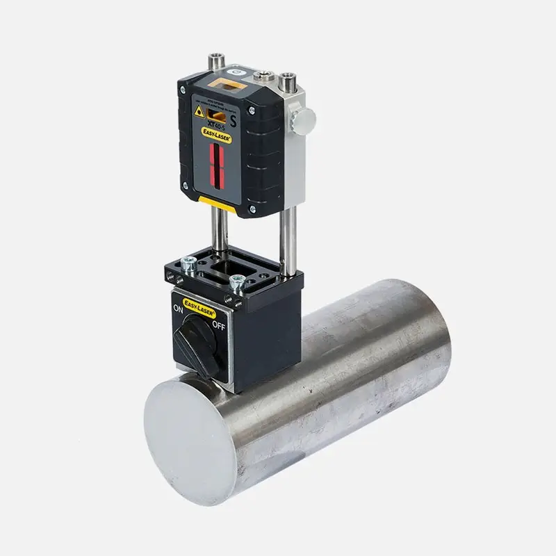 Cylindrical metal device with black ON/OFF switch and control unit on top.