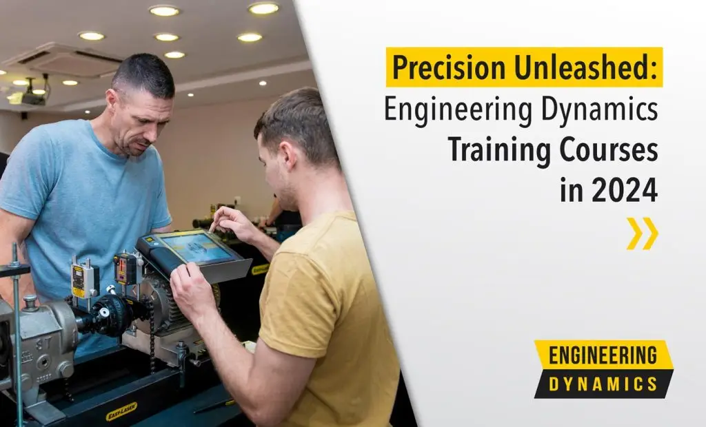 Two men operate technical equipment in a lab, text promotes 2024 courses.