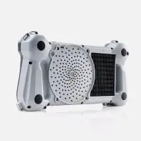 Gray Sonotec SONASCREEN®2 cooling fan with circular vent and black grille.