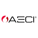 “AECI logo with stylized red circular design and bold text”