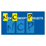 “New Concept Projects logo with NCP initials in blue and yellow highlights”